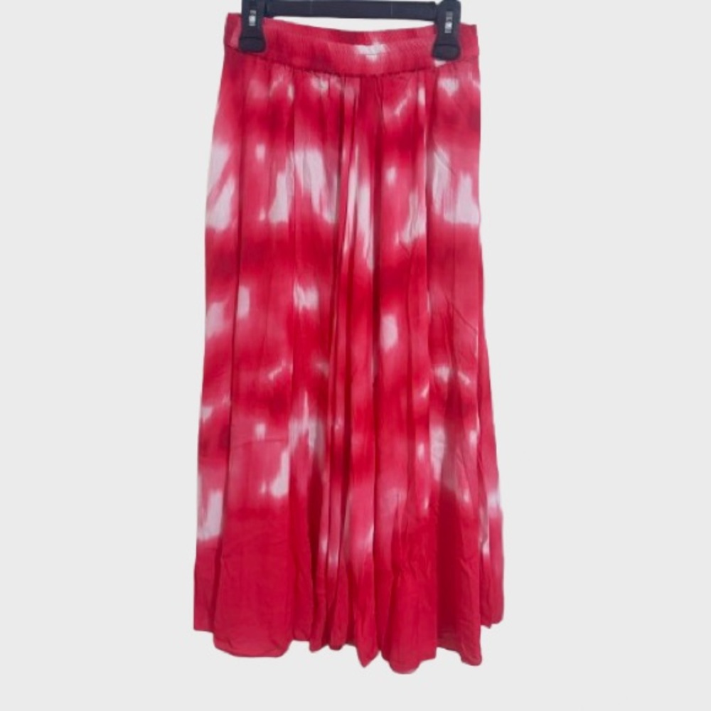 Antthony Vibrant Red and White Maxi Skirt